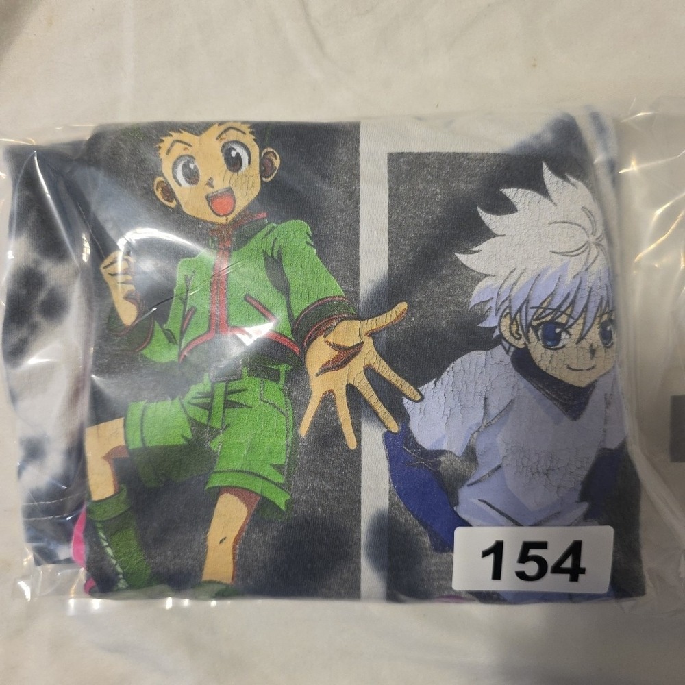 Hunter X Hunter Adult L T-Shirt - Killua Gon Pink Boxes Kanji Marbled Small - Picture 6 of 6